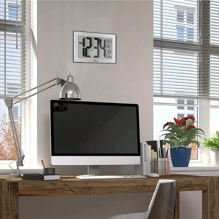 Marathon Wandklok Panoramic Wall Clock XL Zilver Zwart