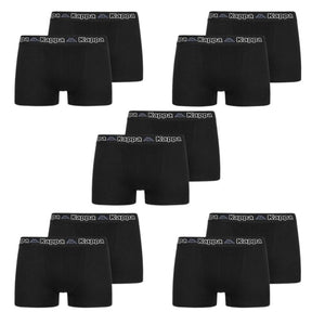 Kappa Boxershorts Heren Zwart 10-Pack Katoenen Ondergoed voor Mannen Comfort Fit Stretch Boxershorts