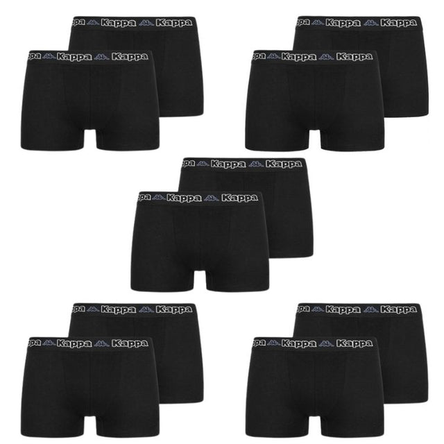 Kappa Boxershorts Heren Zwart 10-Pack Katoenen Ondergoed voor Mannen Comfort Fit Stretch Boxershorts