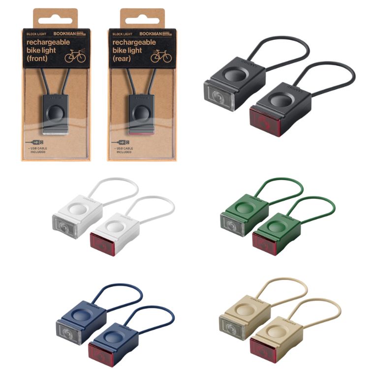 Bookman Block Light Fietsverlichting Set - Led Voorlicht en Achterlicht